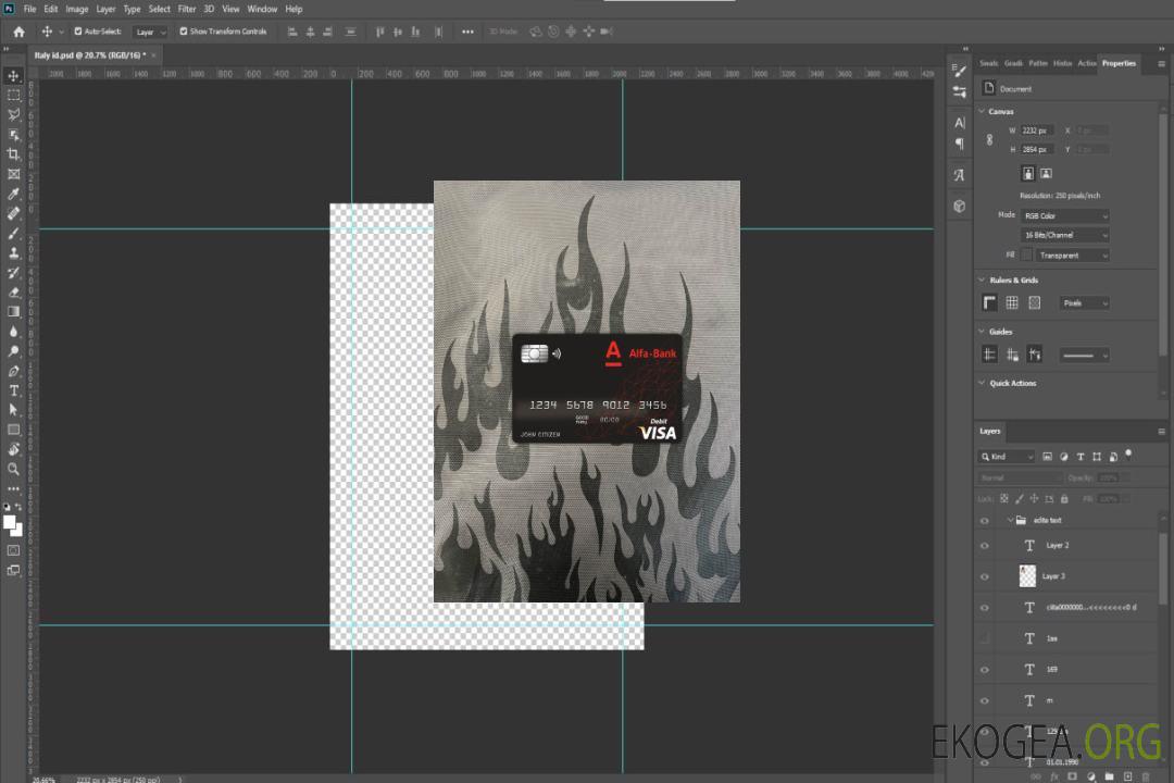 Photolook de la carte visa de la banque Alfa de Biélorussie avant template Photolook de la carte visa de la banque Alfa de Biélorussie avant template